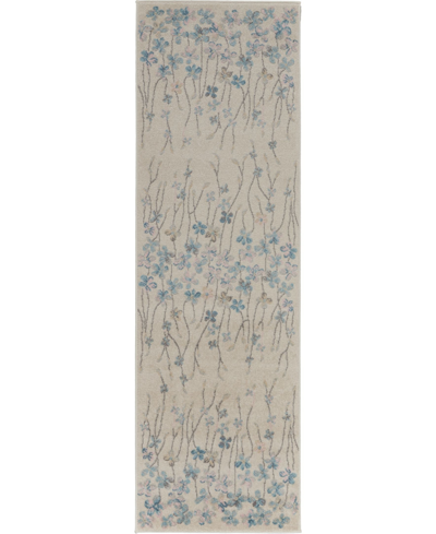 Long Street Looms Peace Pea04 2'3" X 7'3" Runner Rug In Ivory