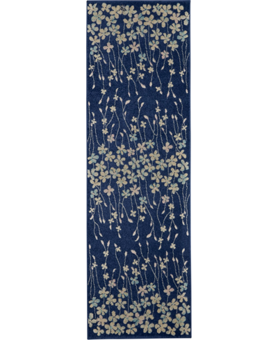 Long Street Looms Peace Pea04 2'3" X 7'3" Runner Rug In Navy