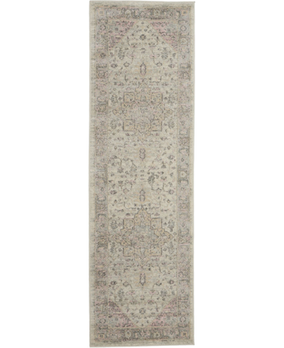 Long Street Looms Peace Pea06 2'3" X 7'3" Runner Rug In Ivory