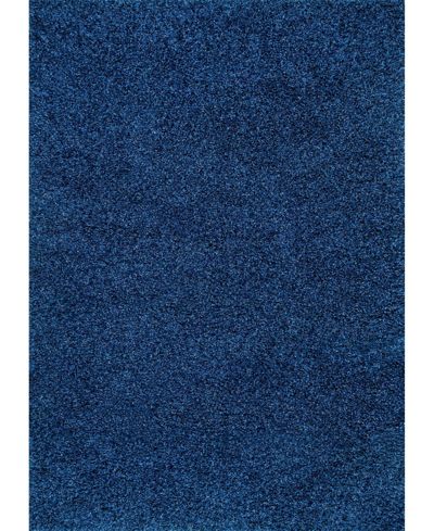 Nuloom Easy Shag Contemporary Marleen Solid 5'3" X 7'6" Area Rug In Navy