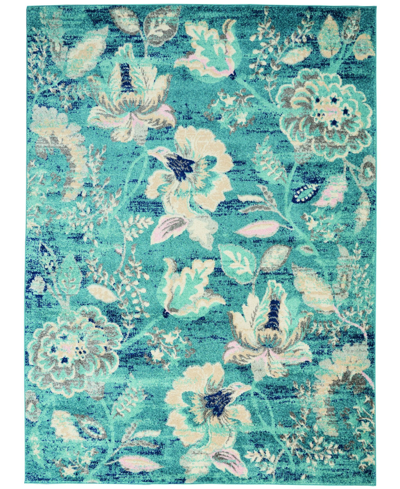 Long Street Looms Peace Pea02 5'3" X 7'3" Area Rug In Turquoise