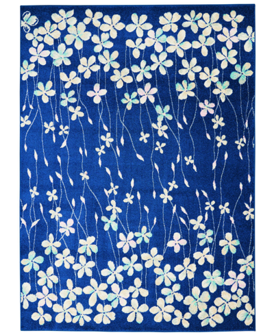 Long Street Looms Peace Pea04 4' X 6' Area Rug In Navy