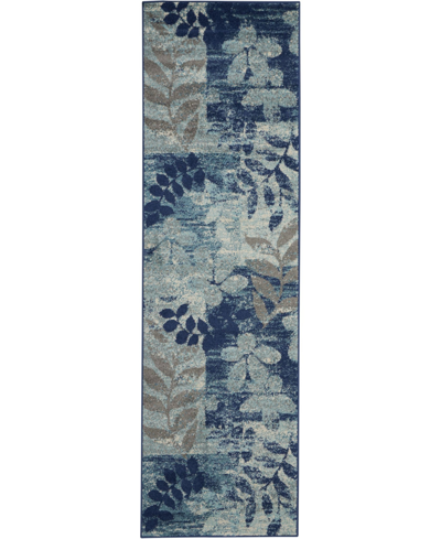 Long Street Looms Peace Pea01 2'3" X 7'3" Runner Rug In Navy