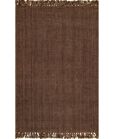 Nuloom Natura Natura Collection Chunky Loop 5' X 7'6" Area Rug In Chocolate