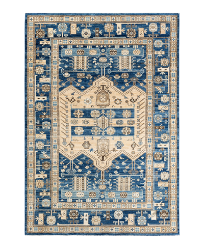 Adorn Hand Woven Rugs Serapi M1971 6'2" X 9' Area Rug In Blue