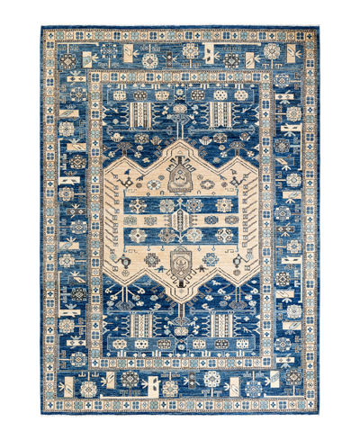 Adorn Hand Woven Rugs Serapi M1971 6'3" X 8'10" Area Rug In Mist