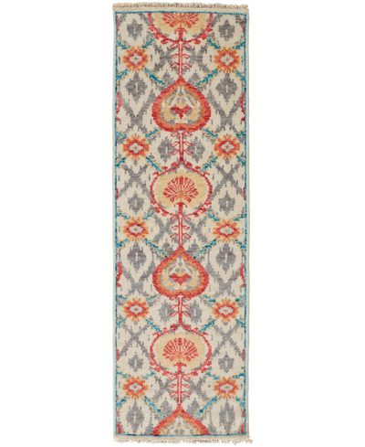Simply Woven Beall R6712 2'6" X 8' Runner Area Rug In Orange