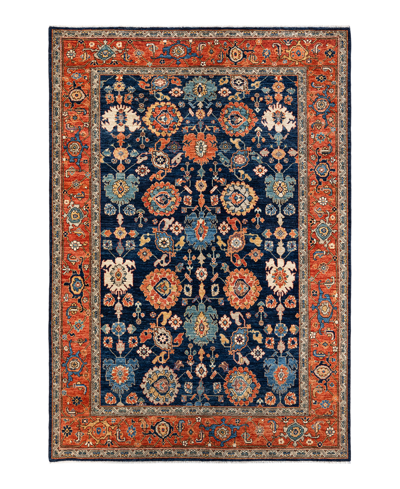 Adorn Hand Woven Rugs Serapi M1971 6'3" X 9'2" Area Rug In Blue