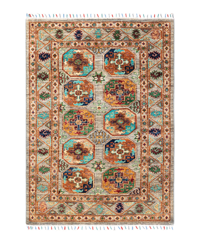 Adorn Hand Woven Rugs Tribal M1971 3'7" X 5'1" Area Rug In Gray