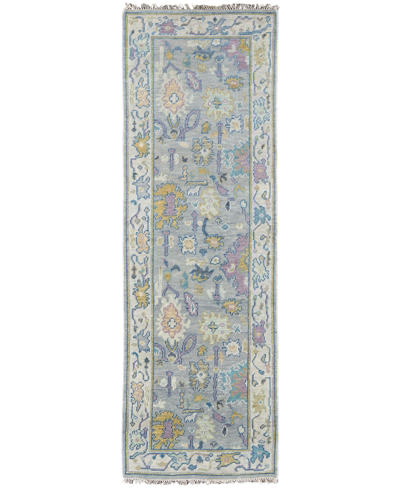 Simply Woven Karina R6791 2'6" X 8' Runner Area Rug In Gray