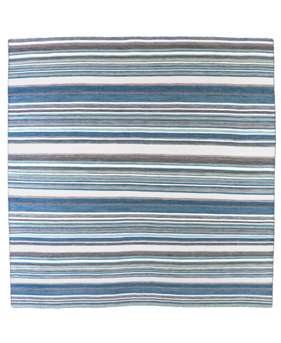 Liora Manne Sonoma Malibu Stripe 8' X 8' Square Outdoor Area Rug In Blue