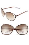 TOM FORD CARLA 66MM OVERSIZED ROUND METAL SUNGLASSES,FT0157SW48F