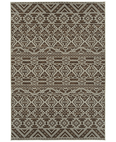 Kaleen Cove Cov09 7'10" X 10' Outdoor Area Rug In Chocolate