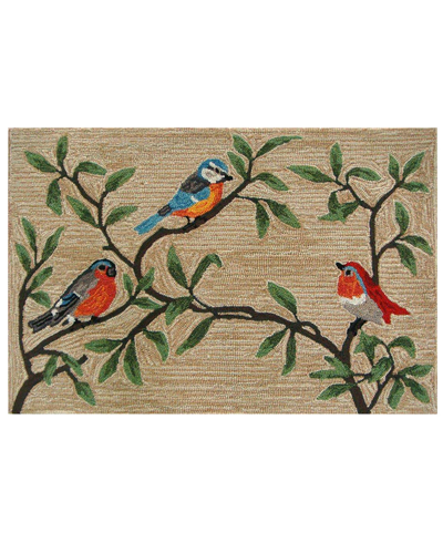 Liora Manne Ravella Birds On Branches 2' X 3' Outdoor Area Rug In Beige