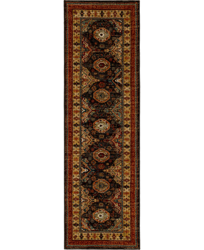 Karastan Spice Market Charlemont 2'4" X 7'10" Runner Area Rug In Charcoal