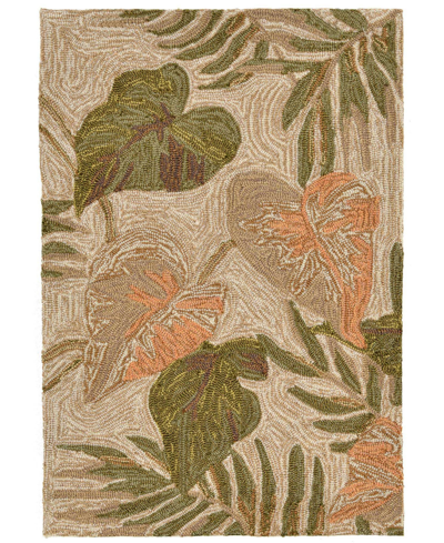 Liora Manne Ravella Tropical Leaf 2' X 3' Outdoor Area Rug In Beige