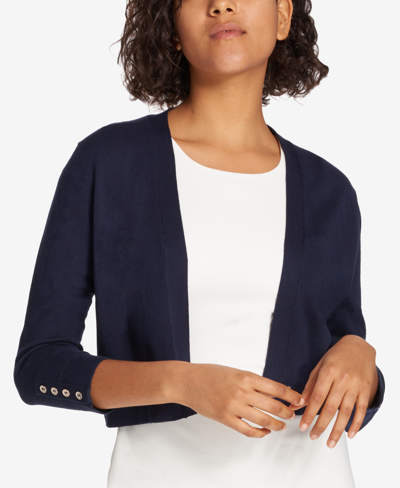Tommy Hilfiger Button Sleeve Cardigan In Navy