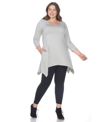 White Mark Women's Maternity Empire Waist V-neck Tunic Top In Charcoal