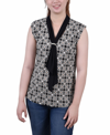 Ny Collection Plus Size Sleeveless Scarf Top In Doeskin Ivory