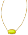 Kendra Scott 14k Gold Plated Elisa Pendant Necklace In Neon Yello