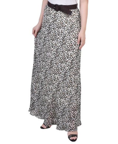 Ny Collection Plus Size Chiffon Maxi Skirt In Animal