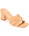 Journee Collection Women's Renatta Woven Block Heel Dress Sandals In Mocha