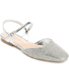 Journee Collection Womens Metallic Rhinestone Slingbacks In Silver