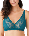 Wacoal Women's Soft Sense Lace Mesh Bralette 810334 In Deep Teal