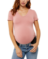 A Pea In The Pod Luxe Side Ruched V-scoop Maternity T Shirt In Old Rose