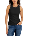 Inc International Concepts Women's Ribbed Crewneck Tank, Created For Macy's In Indigo Sea