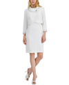 Tahari Asl Beaded Dress Suit In Ivory