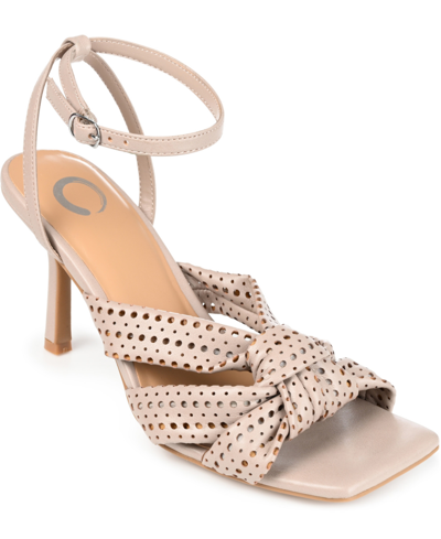 Journee Collection Women's Naommi Perforated Sandals In Taupe