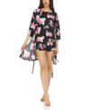 FLORA BY FLORA NIKROOZ FLORA BY FLORA NIKROOZ WOMEN'S GEORGIE ROBE, TOP AND SHORTS TRAVEL 3 PIECE SET