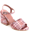 Journee Collection Charmaine Tru Comfort Foam Heeled Sandal In Plaid
