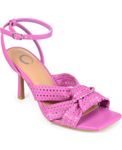Journee Collection Women's Naommi Perforated Sandals In Plum