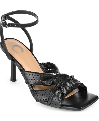 Journee Collection Women's Naommi Perforated Sandals In Black