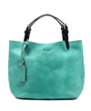 Old Trend Dip Dye Leather Mini Tote Bag In Aqua