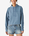 LUCKY BRAND COTTON PATCH CROPPED HOODIE