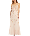 ADRIANNA PAPELL WOMEN'S FLORAL-BEADED BLOUSON GOWN