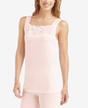 Cuddl Duds Softech Stretch Lace Detail Cami In Soft Pink