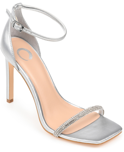 Journee Collection Zoya Tru Comfort Foam Heeled Sandal In Silver