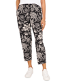 Vince Camuto Printed Straight-leg Cropped Pants In Rich Black