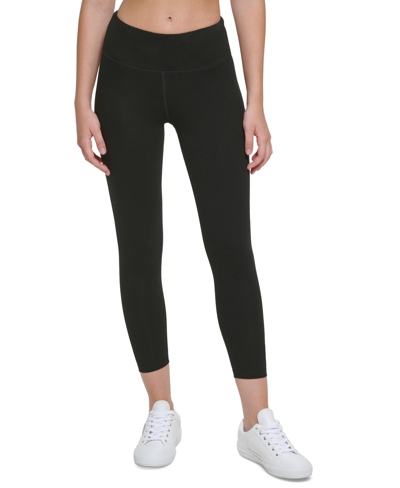 Calvin Klein Performance Women's High Rise Ribbed Pull-on Jogging Pants In Black