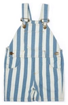 Dotty Dungarees Unisex Classic Wide Stripe Overall Shorts - Baby, Little Kid, Big Kid In Blue