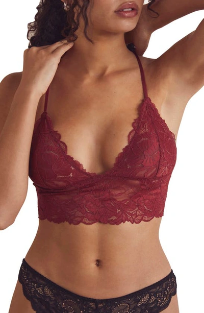 Free People Intimately Fp Everyday Lace Longline Bralette In Rosewood