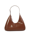 BY FAR AMBER SEQUOIA SEMI PATENT LEATHER BAG