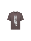 Heron Preston Flaming Skull T-shirt In Grey/white