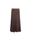 Tory Burch Ribbed-knit Midi Skirt In Abalone Ivory/dark Rustic Red/black