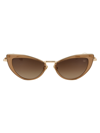 Valentino Garavani Light Gold Titanium Sunglasses In Light Gold Crystal Medium Brown W/ Dark Brown To Light Brown