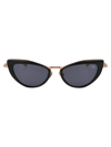 Valentino Rockstud Cat-eye Frame Sunglasses In Rose Gold W/ Dark Grey